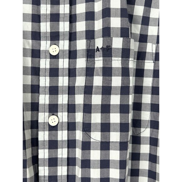 Abercrombie & Fitch Men's Adult Sz Large Blue Plaid Long Sleeve Button Shirt - Picture 14 of 15